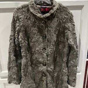 Luxurious Faux Fur Teddy Jacket - Gray
